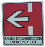 CALCOMANIA SALIDA DE EMERGENCIA A LA IZQUIERDA