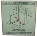 CALCOMANIA SALIDA DE EMERGENCIA PLATAFORMA