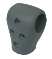 TEE ABIERTA PEQUEÑA GRIS OSCURO CON ARANDELAS