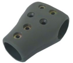 TEE ABIERTA GRANDE GRIS OSCURO CON ARANDELAS