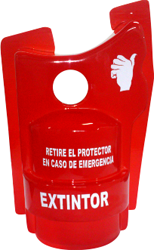 ACRÍLICO PROTECTOR  EXTINTOR ARTICULADO CON PESTAÑA