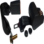 CINTURÓN RETRÁCTIL 2PTOS C/HEBILLA NEGRO